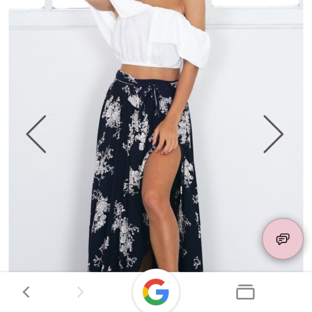 Navy floral ShowPo maxi skirt